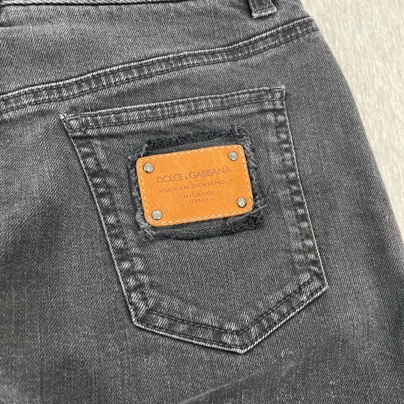 VINTAGE DOLCE & GABBANA BLACK DENIM MINI SKIRT - Picture 3 of 7